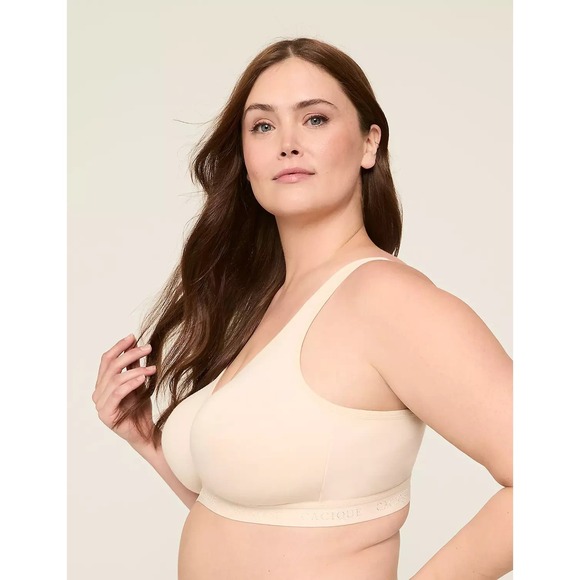 Cacique Unlined Full Coverage No Wire Bra Women's Size 50C Beige/Nude Comfort - Picture 2 of 13